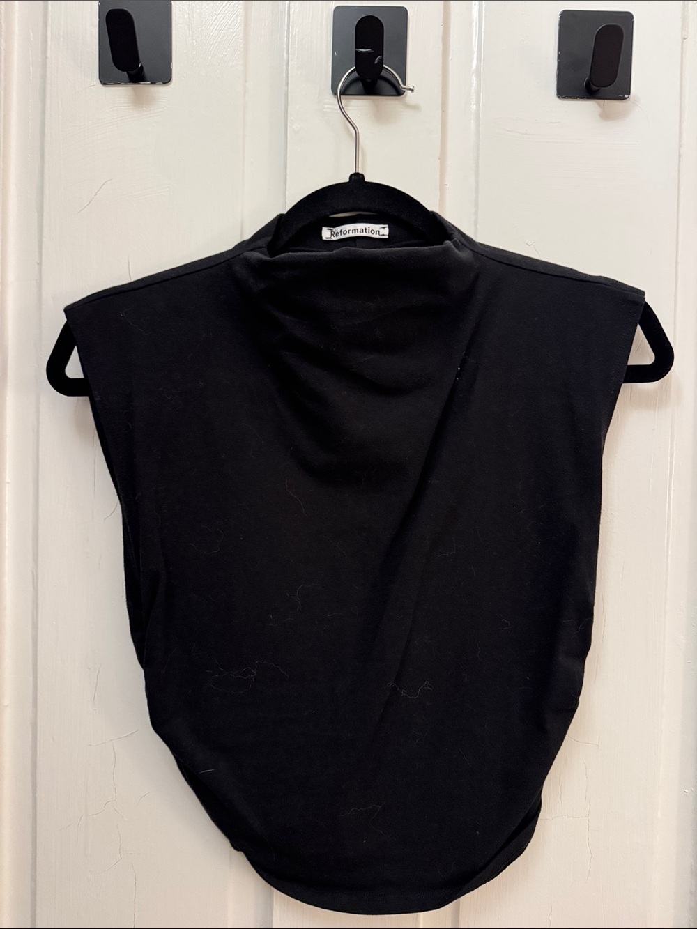 Reformation Black Sleeveless Mock Neck Shell Top